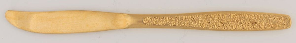 Golden Spring Garden (Gold Electroplate) Modern Solid Knife by International Silver-1