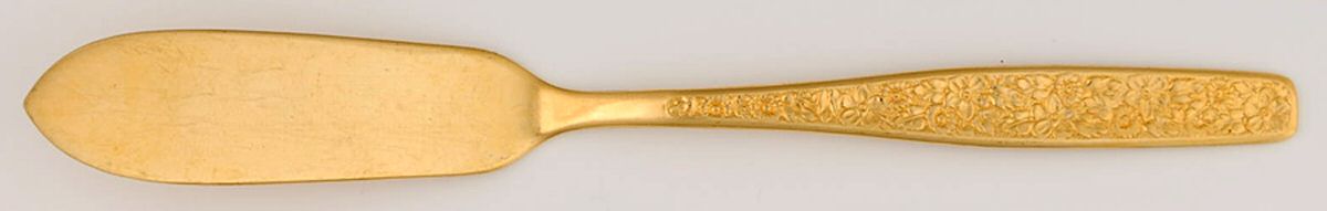 Golden Spring Garden (Gold Electroplate) Flat Handle Master Butter Knife by International Silver-1