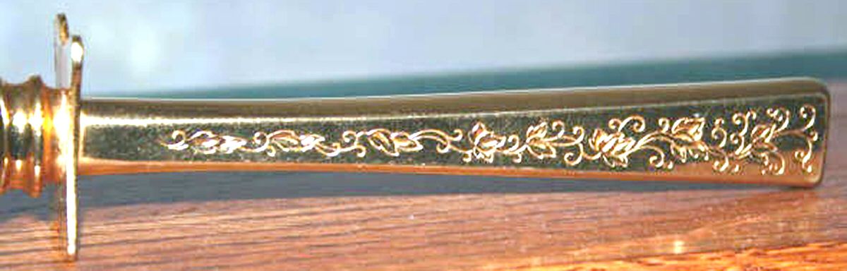 Golden Silver Lace (Gold Electroplate) Wedding Cake Knife with Stainless Blade by International Silver-1