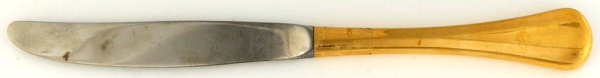 Golden Symmetry (Gold Electroplate, 1984) Modern Hollow Knife by International Silver-1