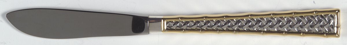 Golden Tradewinds (Sterling, 1975) Modern Hollow Butter Spreader (Stainless) by International Silver-1