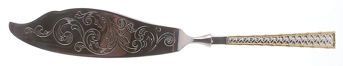 Golden Tradewinds (Sterling, 1975) Engraved Fish Serving Knife-Stainless Blade by International Silver-1