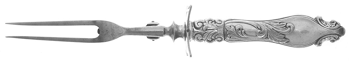 Grecian (Silverplate, 1892) Small Steak Carving Fork with Stainless Prongs by International Silver-1