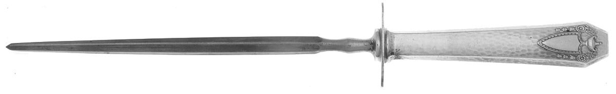 Heraldic (Silverplate, 1916) Large Roast Steel Rod Knife Sharpener by International Silver-1