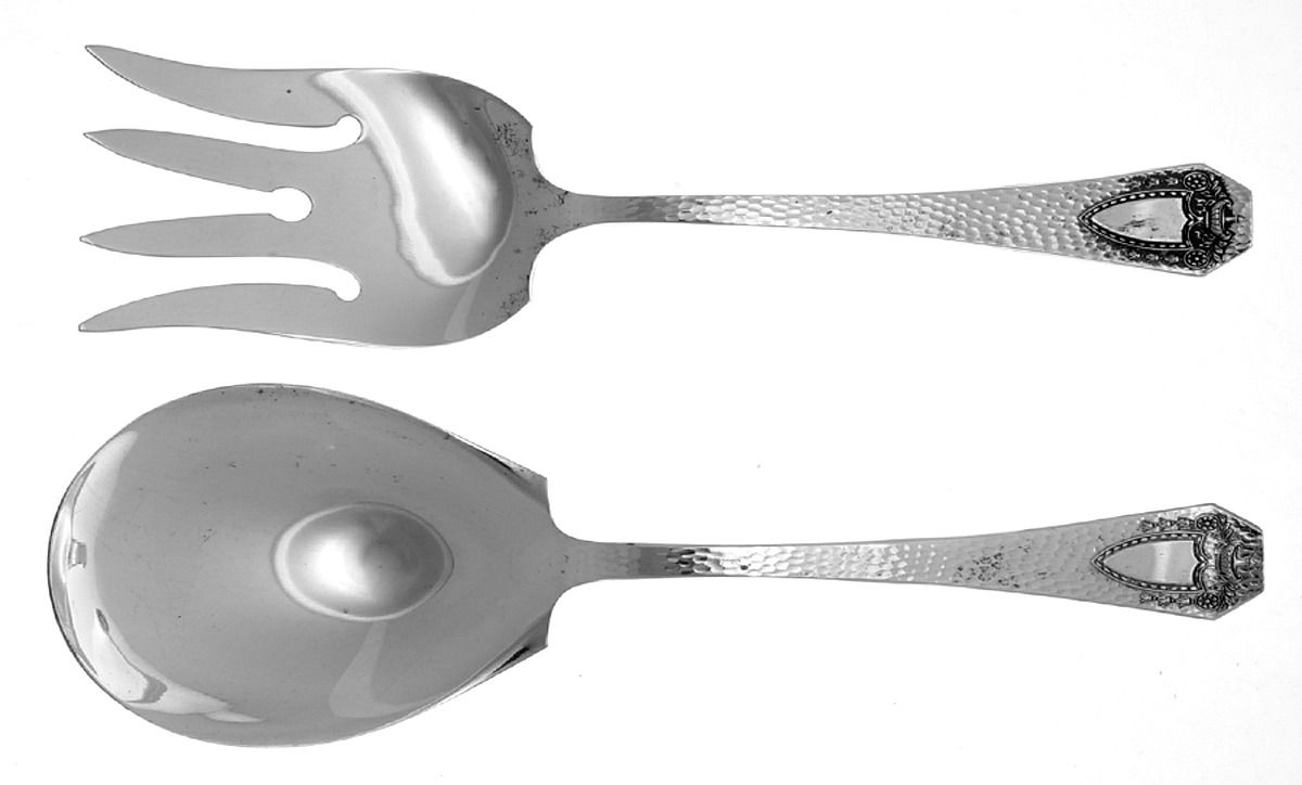 Heraldic (Silverplate, 1916) (2 Pc) Solid Salad Set by International Silver-1