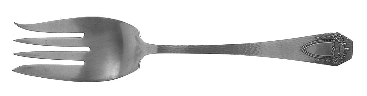 Heraldic (Silverplate, 1916) Medium Solid Cold Meat Serving Fork by International Silver-1
