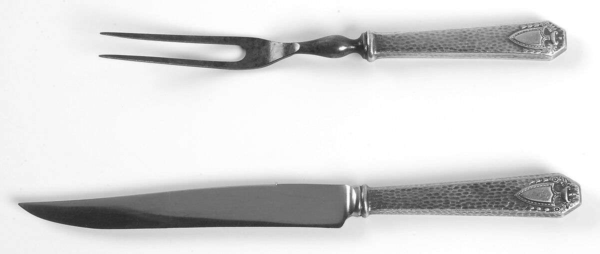 Heraldic (Silverplate, 1916) Small Stainless Blade 2-Piece Steak Carving Set by International Silver-1