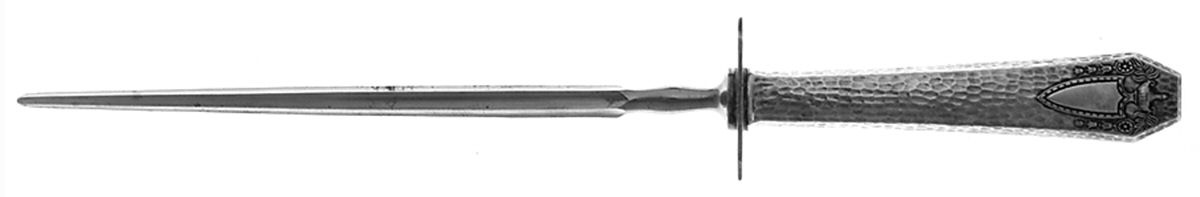 Heraldic (Silverplate, 1916) Large Roast Steel Rod Knife Sharpener by International Silver-1