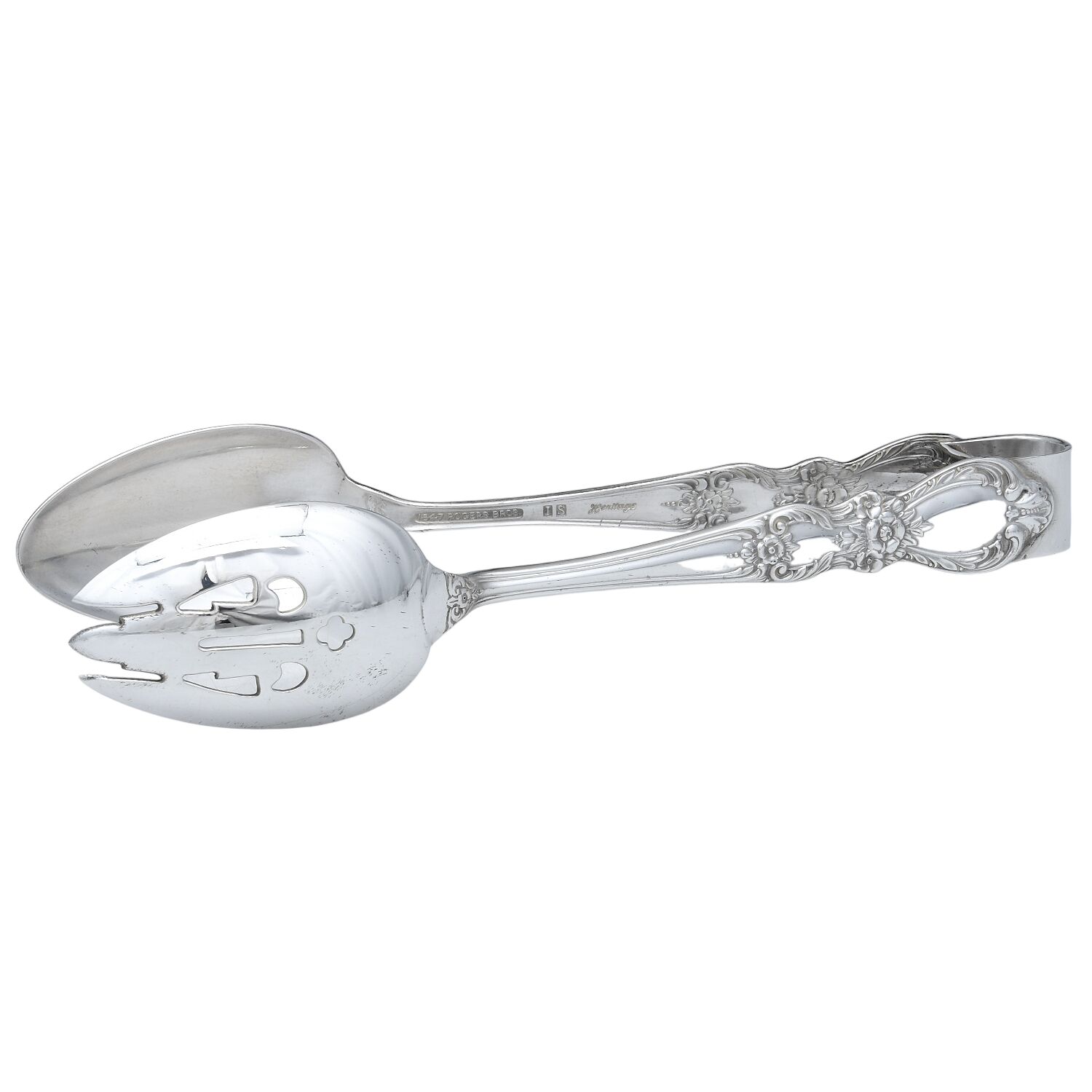 Heritage (Silverplate, 1953) Salad Tongs Solid HC by International Silver-1