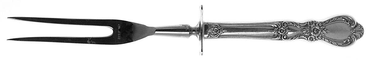 Heritage (Silverplate, 1953) Small Steak Carving Fork with Stainless Prongs by International Silver-1