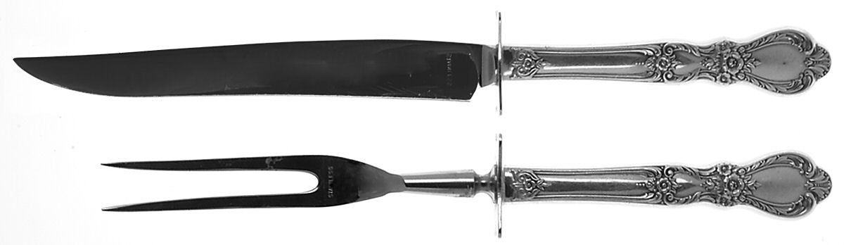 Heritage (Silverplate, 1953) Small Stainless Blade 2-Piece Steak Carving Set by International Silver-1