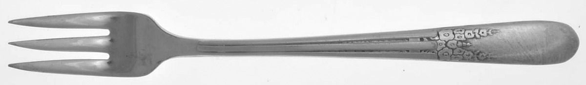 Hollyhock (Silverplate, 1940) Cocktail/Seafood Fork by International Silver-1
