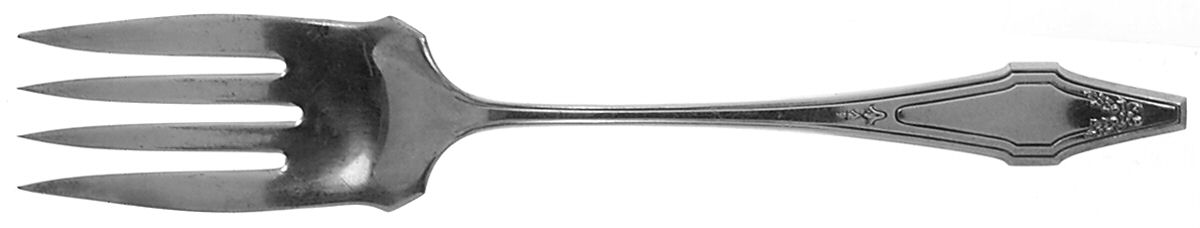 Hostess (Silverplate, 1921) Medium Solid Cold Meat Serving Fork by International Silver-1