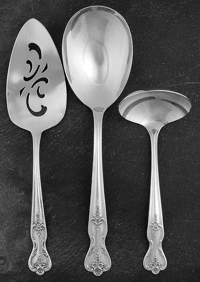 Inspiration-Magnolia (Silverplate-1951) 3 Piece Completer Set by International Silver-1