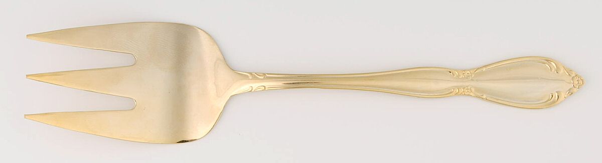 INS194 (GOLD ELECTPLT) Medium Solid Cold Meat Serving Fork by International Silver-1