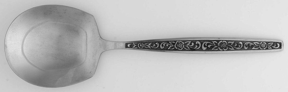 Enchanted Rose (Stainless) Solid Smooth Casserole Spoon by International Silver-1