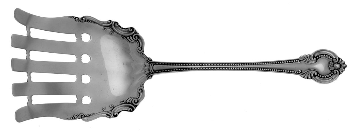 Irene (Sterling, 1902) Large Solid Asparagus Serving Fork by International Silver-1