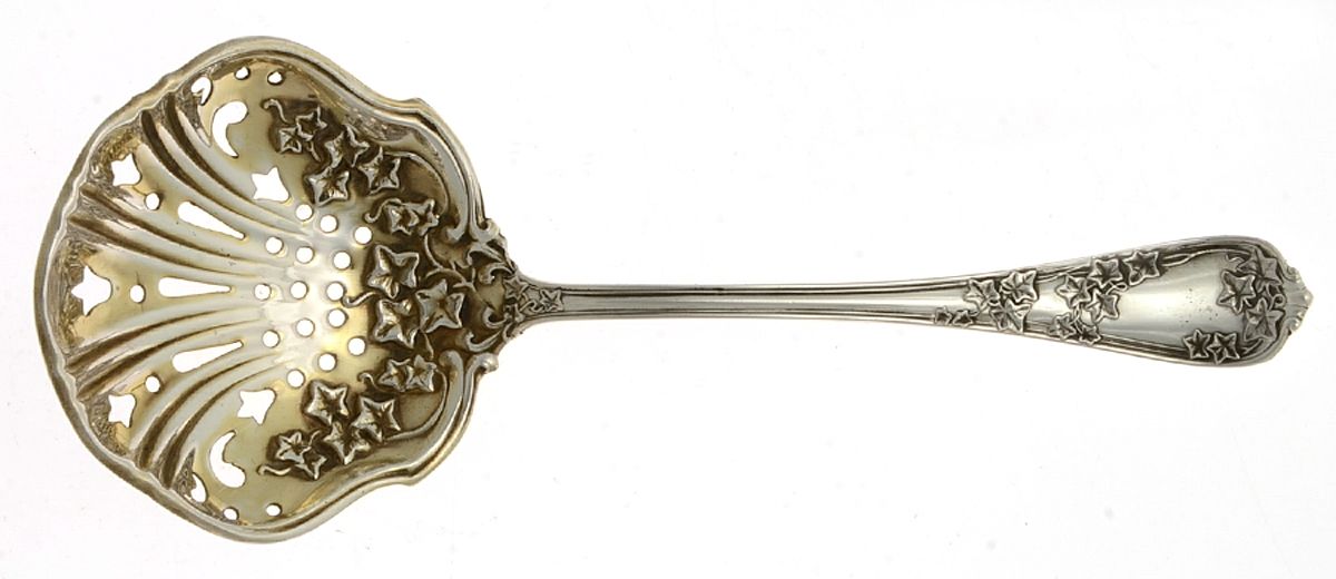 Ivy (Sterling, 1911) Solid Bon Bon Spoon with Pierced Bowl by International Silver-1