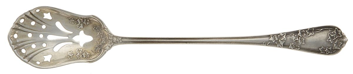 Ivy (Sterling, 1911) Pierced Bowl Short Handle Olive Spoon by International Silver-1