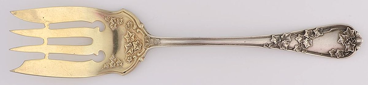 Ivy (Sterling, 1911) Medium Solid Cold Meat Serving Fork by International Silver-1