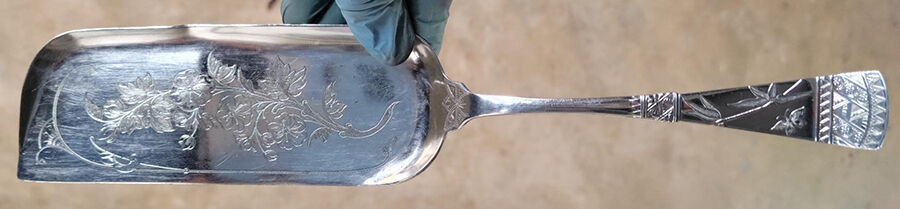 Japanese (Silverplate, 1879) Large Bright Cut Crumber Knife by International Silver-1