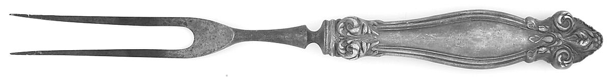 Jeanne d'Arc (Sterling, 1905 No Monos) Small Steak Carving Fork with Stainless Prongs by International Silver-1