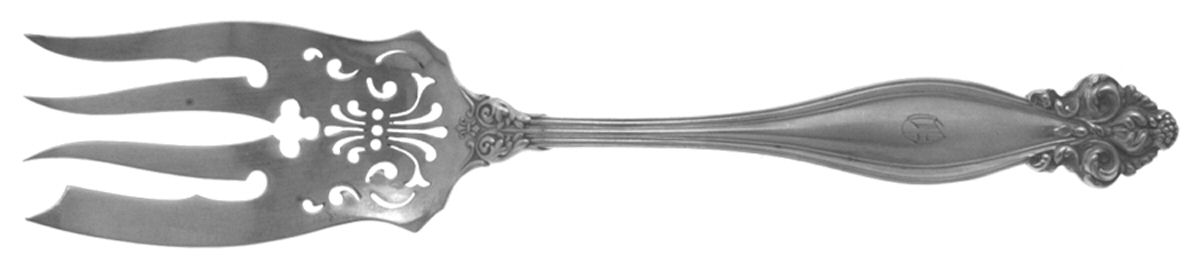 Jeanne d'Arc (Sterling, 1905 No Monos) Medium Solid Cold Meat Serving Fork by International Silver-1