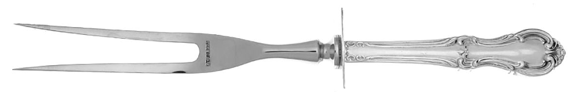 Joan of Arc (Sterling, 1940) Lg Carving Roast Fork Stnl Prong w/Sterling Guard by International Silver-1