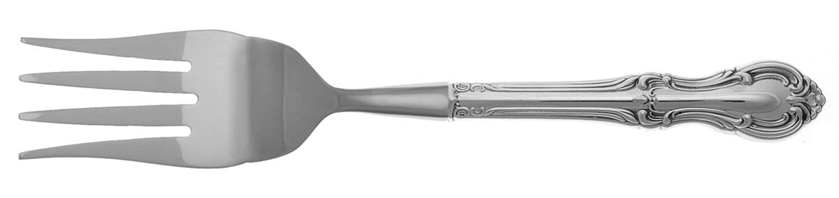 Joan of Arc (Sterling, 1940) Cold Meat Fork Large, Stainless Tines HC by International Silver-1