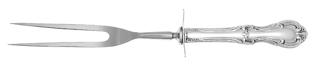 Joan of Arc (Sterling, 1940) Lg Carving/Roast Fork-Stn Prong w/Sterling Guard by International Silver-1