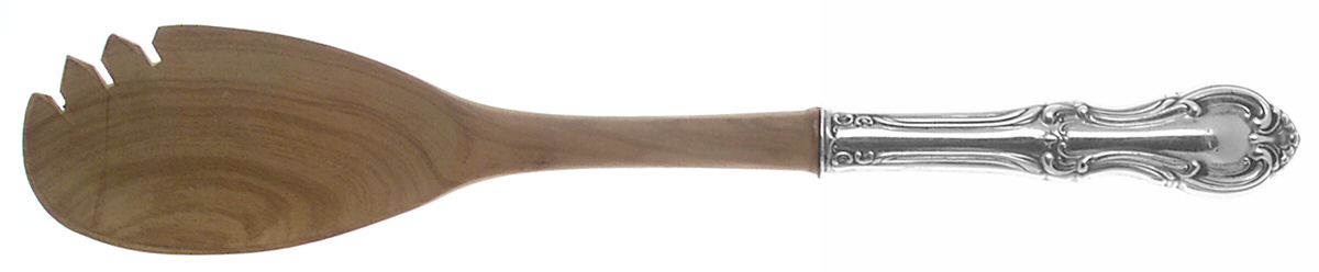 Joan of Arc (Sterling, 1940) Salad Serving Fork Wooden Prongs by International Silver-1