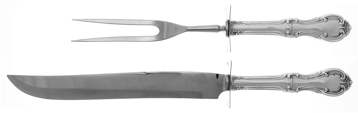 Joan of Arc (Sterling, 1940) Large 2-Piece Roast Carving Set w/Stainless Blade by International Silver-1