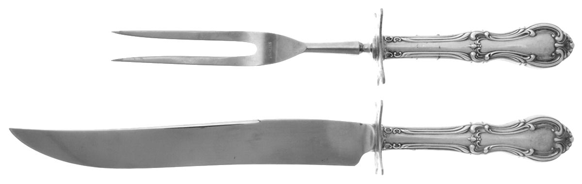 Joan of Arc (Sterling, 1940) Small 2-Piece Steak Carving Set w/Stainless Blade by International Silver-1