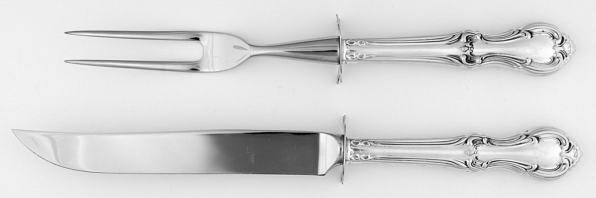 Joan of Arc (Sterling, 1940) Small Stainless Blade 2-Piece Steak Carving Set by International Silver-1