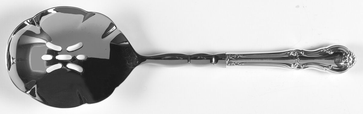 Joan of Arc (Sterling, 1940) Oversize Pierced Stainless Casserole Spoon by International Silver-1
