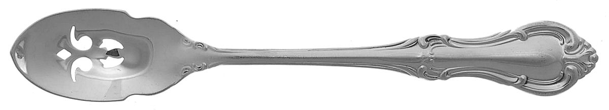 Joan of Arc (Sterling, 1940) Short Handled Olive Spoon with Pierced Bowl by International Silver-1