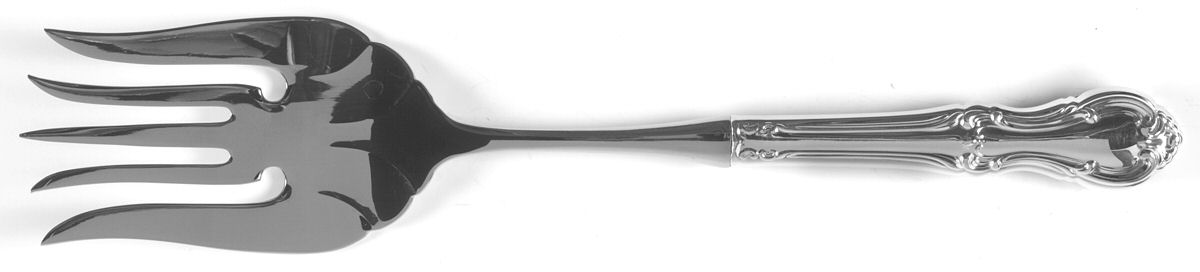 Joan of Arc (Sterling, 1940) Large Stainless-Tine Cold Meat Serving Fork by International Silver-1