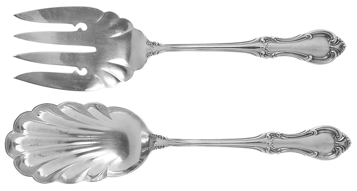 Joan of Arc (Sterling, 1940) (2 Pc) Solid Salad Set by International Silver-1