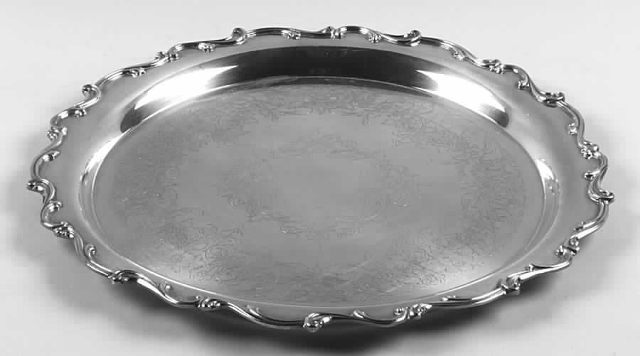 Joanne (Silverplate, Hollowware) Medium Round Silverplate Tray by International Silver-1