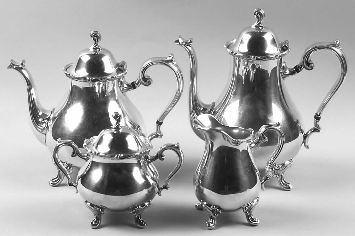 Joanne (Silverplate, Hollowware) (4 Piece) Silverplate Tea Set by International Silver-1