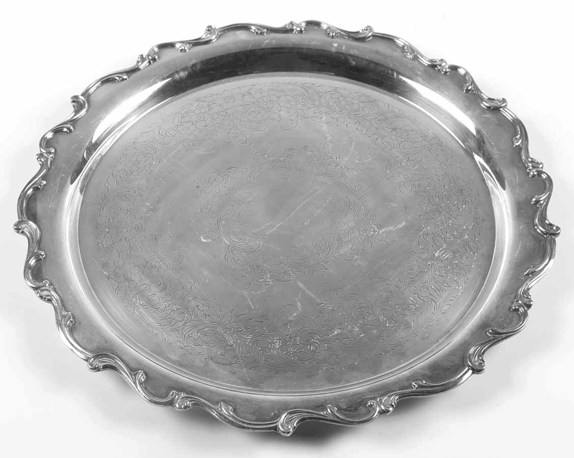 Joanne (Silverplate, Hollowware) Medium Plated Footed Round Tray by International Silver-1