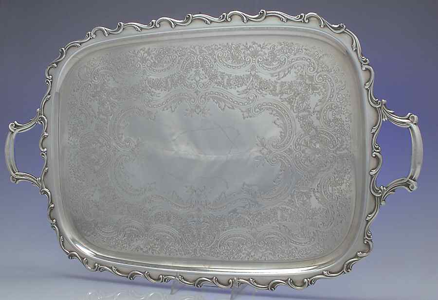 Joanne (Silverplate, Hollowware) Large Silverplate Waiter Tray by International Silver-1
