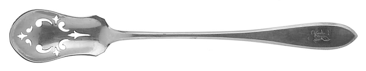 John Winthrop (Sterling, 1911) Pierced Bowl Short Handle Olive Spoon by International Silver-1