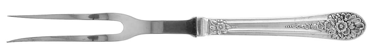 Jubilee (Silverplate, 1953) Small Steak Carving Fork with Stainless Prongs by International Silver-1