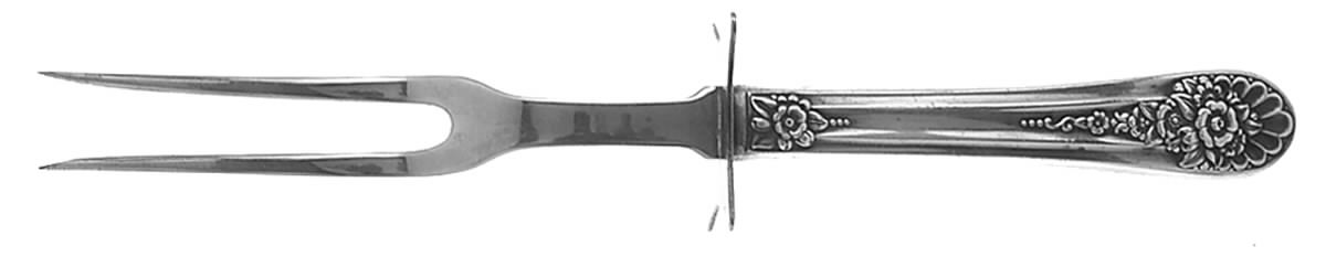 Jubilee (Silverplate, 1953) Large Stainless-Prong Roast Carving Fork by International Silver-1