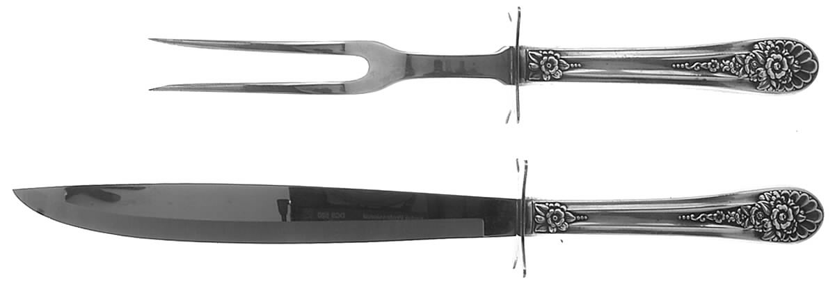 Jubilee (Silverplate, 1953) Large 2-Piece Roast Carving Set w/Stainless Blade by International Silver-1