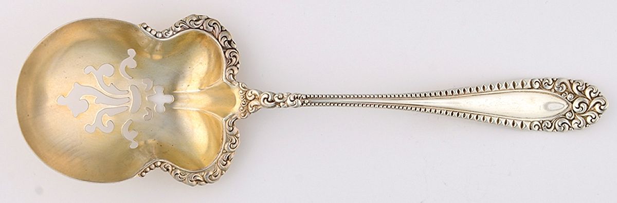 Kenilworth (Sterling, 1887, Pierced Nut Serving Spoon by International Silver-1