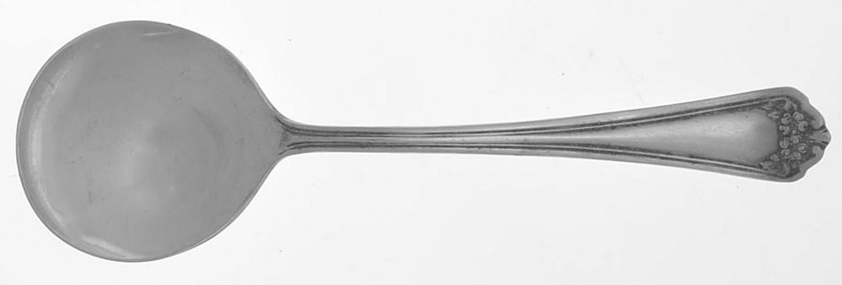 Kensington (Silverplate, 1912) Round Bowl Soup Spoon (Bouillon) by International Silver-1