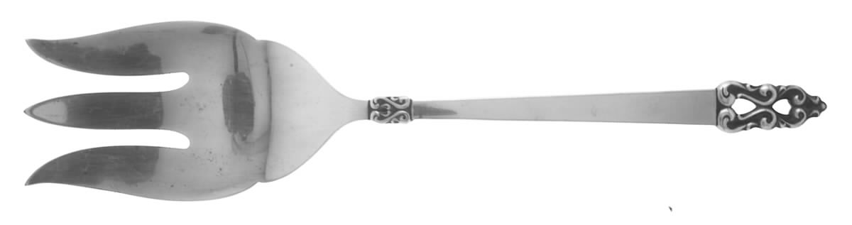 King Frederik-Royal Empress (Silverplate) Large Solid Cold Meat Serving Fork by International Silver-1