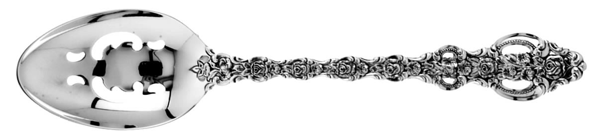 King Louis (Sterling, 1971) Pierced Tablespoon (Serving Spoon) by International Silver-1